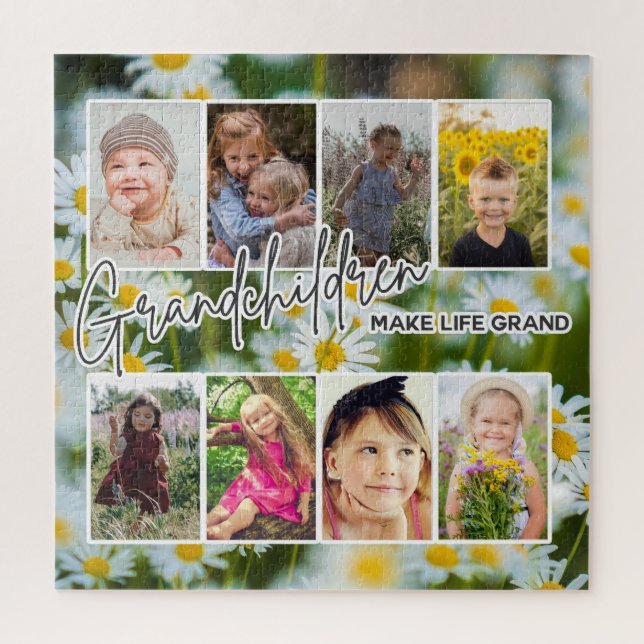 Puzzle 8 Photo "Les petits-enfants font la vie grand" (Vertical)