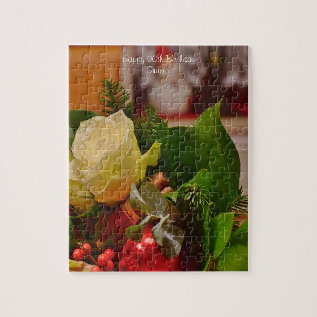 Puzzle 90e anniversaire grand-mère. (Vertical)