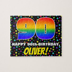 Puzzle 90e anniversaire — Motif de terrain amusant, color