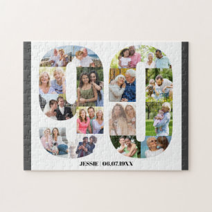 Puzzle 90e anniversaire Numéro 90 Photo personnalisée