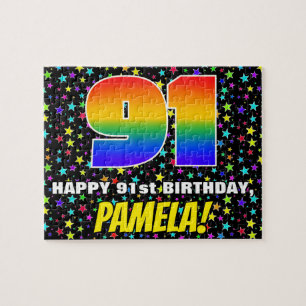 Puzzle 91e anniversaire — Amusant, Motif de terrain étoil