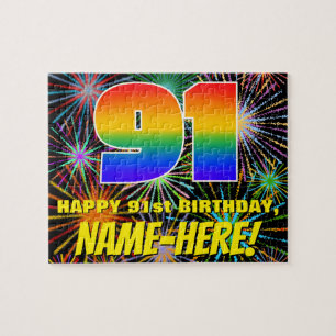 Puzzle 91e anniversaire : Feu d'artifice festif amusant e