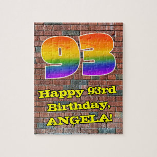 Puzzle 93e anniversaire : Arc-en-ciel amusant inspiré par