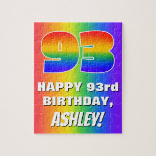 Puzzle 93e Anniversaire : Motif Arc-en-ciel Coloré et Amu