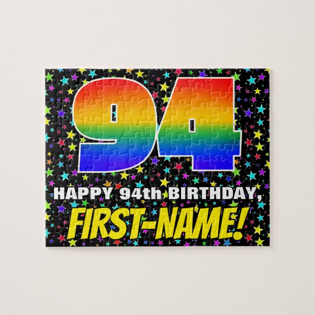 Puzzle 94e anniversaire — Amusant, Motif de terrain étoil (Horizontal)