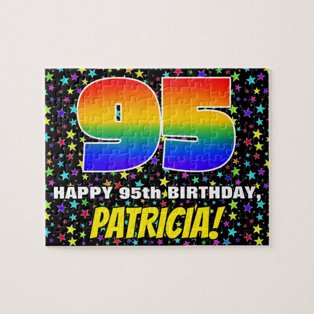 Puzzle 95e anniversaire — Motif de terrain amusant et col (Horizontal)