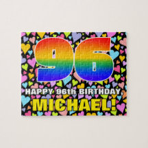 96e anniversaire — Formes de coeur amusantes et ai