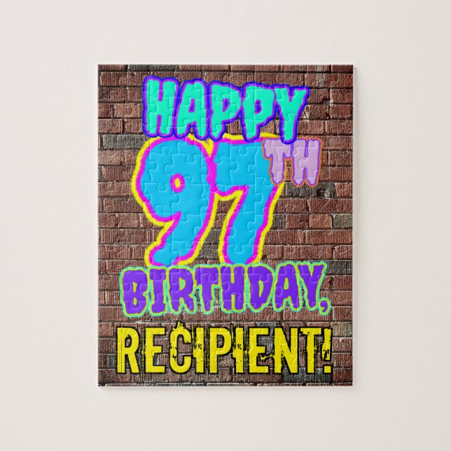 Puzzle 97e anniversaire ~ Amusant, Graffiti urbain inspir (Vertical)