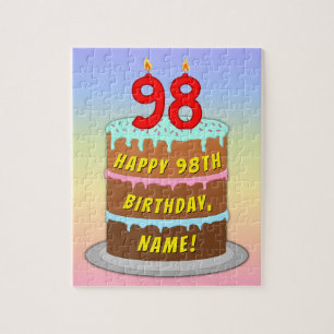 Puzzle 98e anniversaire : Fun Cake and Candles + Nom pers