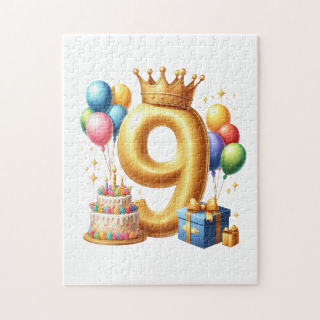 Puzzle 9e anniversaire doré (Vertical)