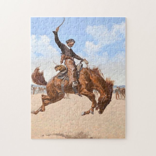 Puzzle A Buck Jumper 1893 - Frederic Remington (Vertical)