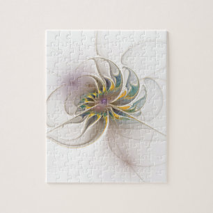 Puzzle A colorful fractal ornament. Abstract Flower art 