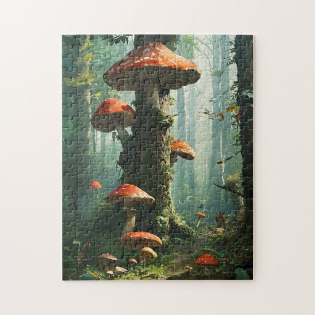Puzzle a magical forest, mushrooms, a mystical forest, to (Vertical)