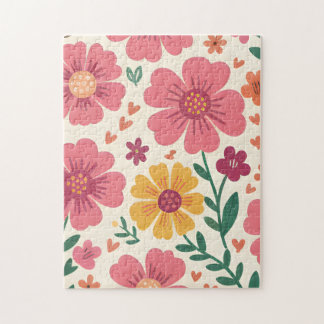 Puzzle A Whimsical Garden Floral Pattern