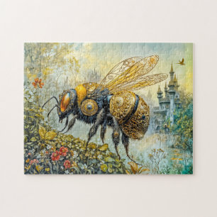 Puzzle abeille à fleurs steampunk