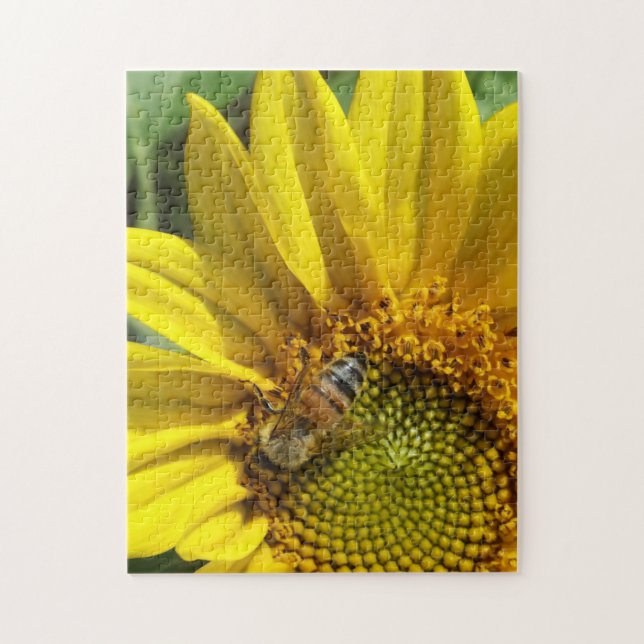 Puzzle Abeille de miel de tournesol jaune (Vertical)