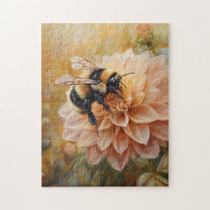 Puzzle Abeille de miel sur une fleur rose de prés