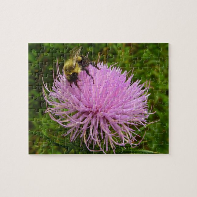 Puzzle Abeille sur la nature de la fleur de chardon (Horizontal)