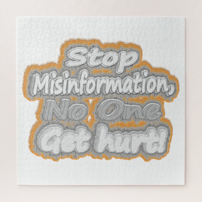 Puzzle About Cute Artwork "Stop Misinformation". Buy (hom (Vertical)