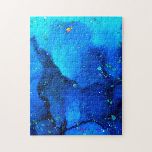Puzzle Abrégé sur encre d'alcool de paysage marin