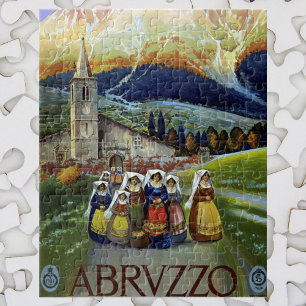 Puzzle Abruzzes Italie Poster Vintage voyage Art avec fem