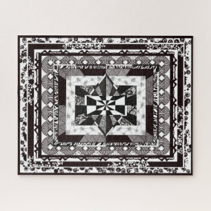 Puzzle Abstract Art Challenging Black White Super Detail