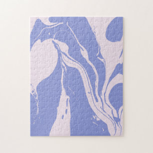 Puzzle Abstract Marbled Art in Lavender and Blush Pink