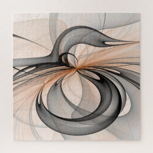 Puzzle Abstrait Anthracite Grey Sienna Art moderne fracta