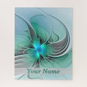 Puzzle Abstrait Avec Bleu, Moderne Fractal Art Nom