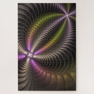Puzzle Abstrait brillant Trippy coloré 3D Fractal Art