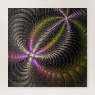 Puzzle Abstrait brillant Trippy coloré 3D Fractal Art
