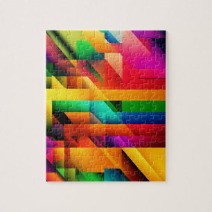 Puzzle Abstrait géométrique moderne coloré 3D