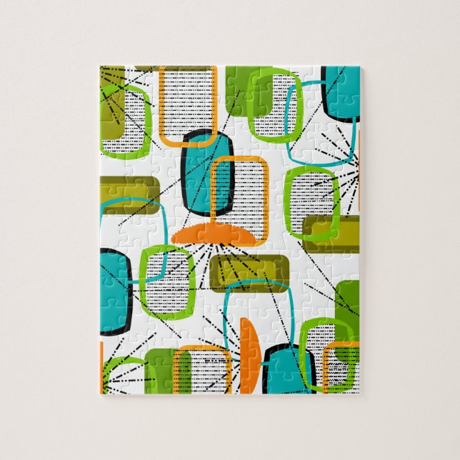 Puzzle Abstrait moderne du milieu du siècle #57 (Vertical)