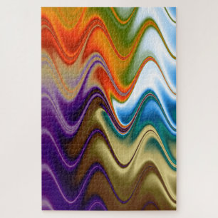 Puzzle Abstrait Multicolore Ondulé
