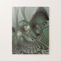 Abstrait Olive Green Gris Fractal Art Imaginaire