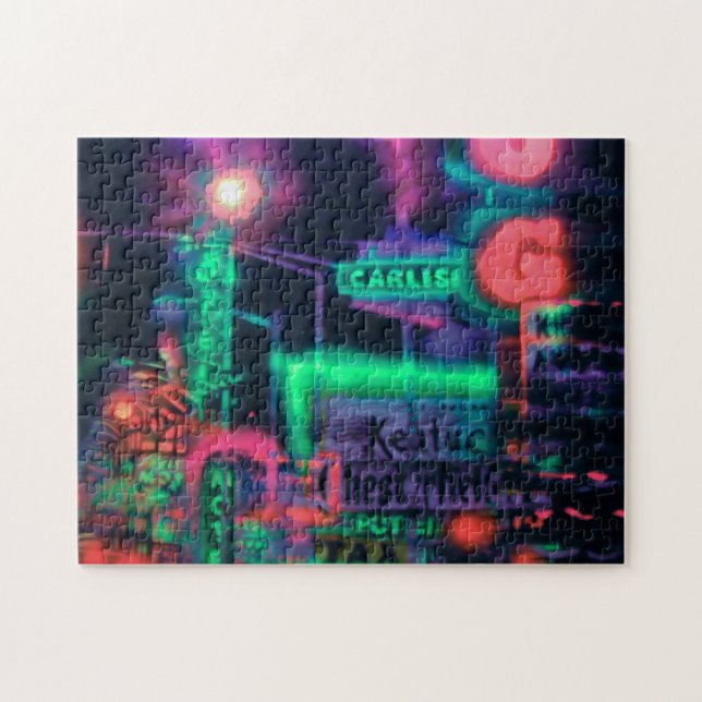 Puzzle Abstrait rouge violet rouge néon éclat Medley (Horizontal)