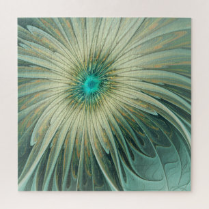 Puzzle Abstrait Sage Green Imaginaire Fleur Fractal Art
