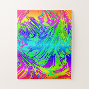 Puzzle Abstrait Splashing Rainbow Liquid