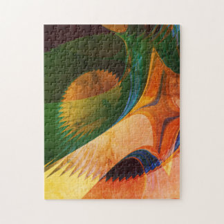 Puzzle abstraite fractale jaune orange de la jungle