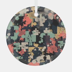 Puzzle Abstrakt: Kreativ Vintag nahtlos. Ornament Aus Glas
