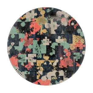 Puzzle Abstrakt: Kreativ Vintag nahtlos. Schneidebrett