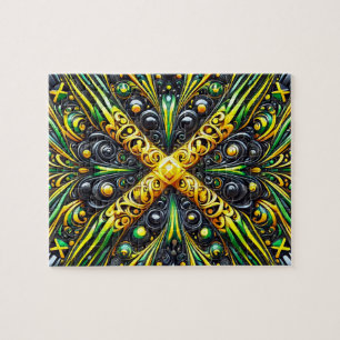 Puzzle abstrakt modernes Design Jamaikanische Farb