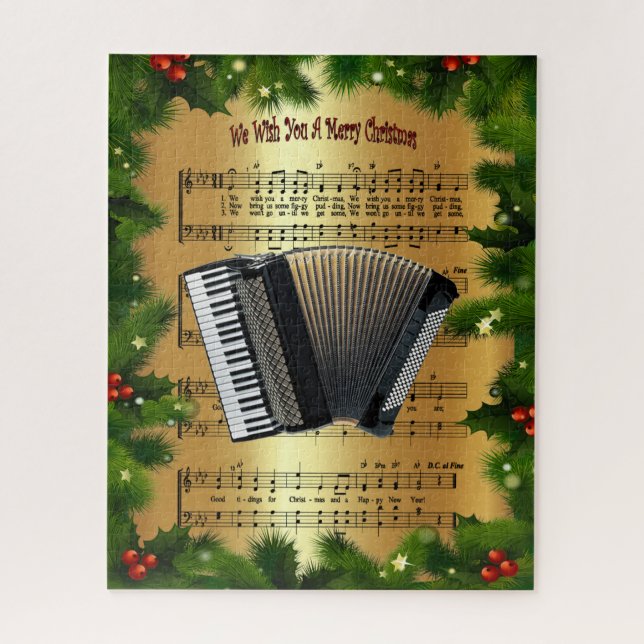 Puzzle Accordion ~ "Nous Vous Souhaitons Un Joyeux Noël"  (Vertical)