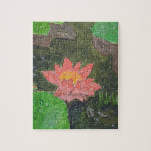 Puzzle Acrylique sur toile, fleur de lys d'eau rose