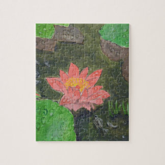 Puzzle Acrylique sur toile, fleur de lys d'eau rose