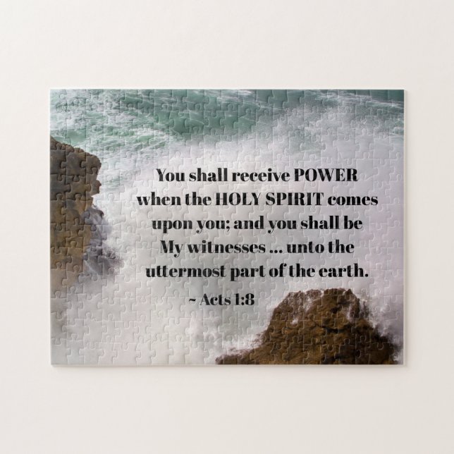 Puzzle Actes 1:8 Vous recevrez POUVOIR Bible Verse (Horizontal)