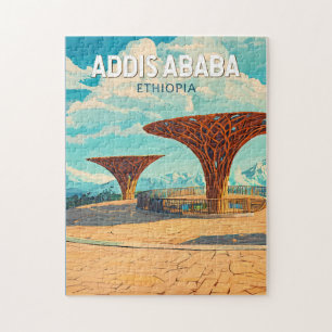 Puzzle Addis-Abeba Éthiopie Voyage Art Vintage