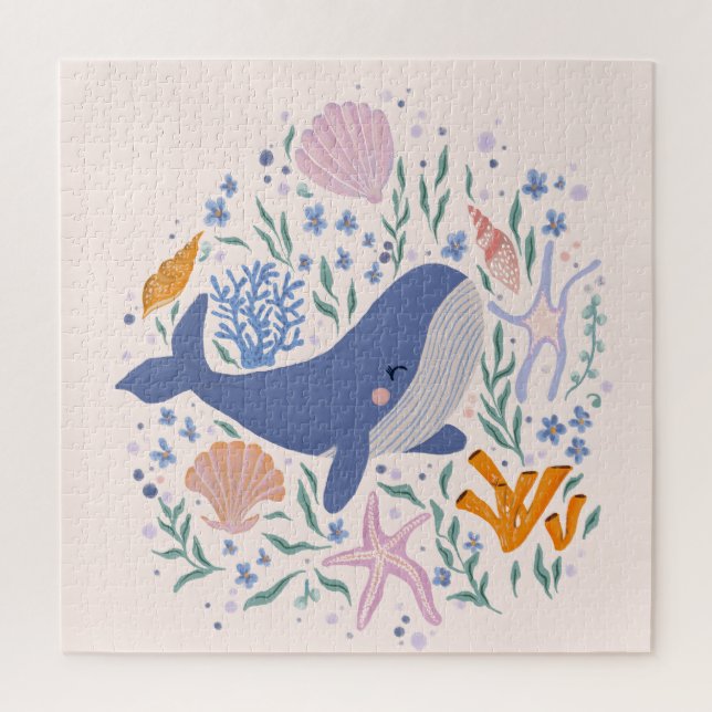 Puzzle Adorable baleine et vie marine (Vertical)