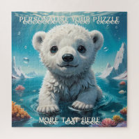 Adorable Bébé Bear Cub Jouer dans l'océan Arctique