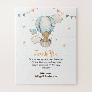 Puzzle Adorable Boy Teddy Oear Baby shower Merci